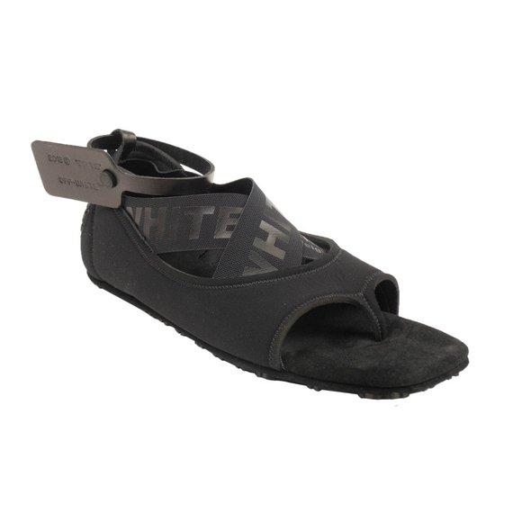 OFF-WHITE C/O VIRGIL ABLOH Black Yoga Flat Shoes Sandals Size 5/35 $875 - Picture 1 of 5